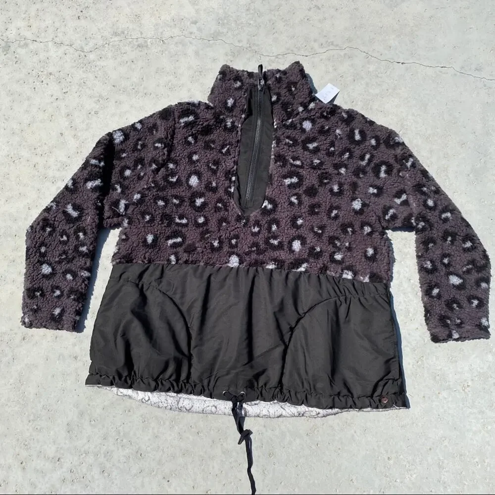 Lane Bryant LIVI Sherpa Half Zip Pullover Jacket Sweater